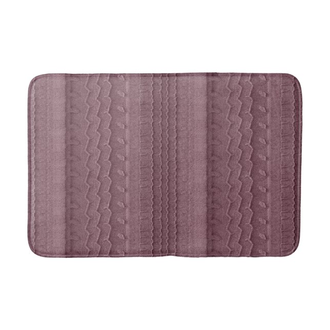 Sandy Beach Car Tire Trace Pink Bath Mat (Front)
