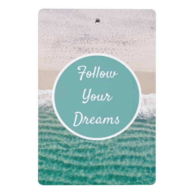 Sandy Beach Follow Your Dreams Mini Clipboard (Back)