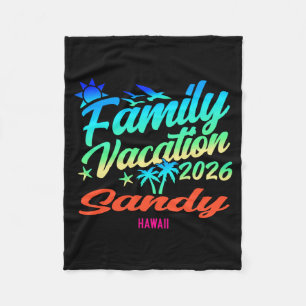 Sandy Beach Hawaii Family Vacation Summer 2026 Fleece Blanket
