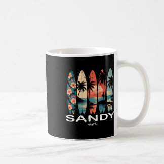 Sandy Beach Hawaii Surfboard Surfing Retro _1 Coffee Mug