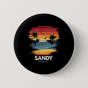 Sandy Beach Hawaii Surfboard Surfing Vintage 6 Cm Round Badge