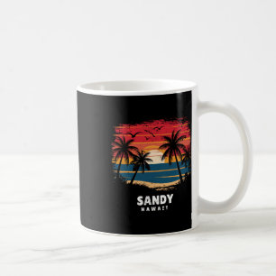 Sandy Beach Hawaii Surfboarder Palm Tree Souvenir Coffee Mug