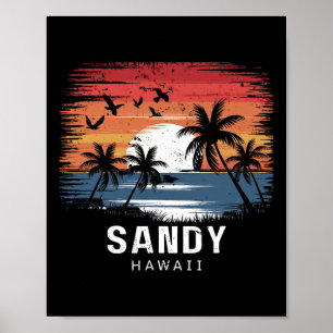 Sandy Beach Hawaii Surfing Surfer _1 Poster