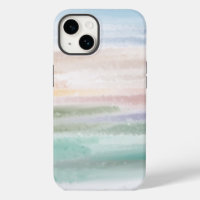 Sandy Beach Ocean Waves Sunset Abstract Watercolor