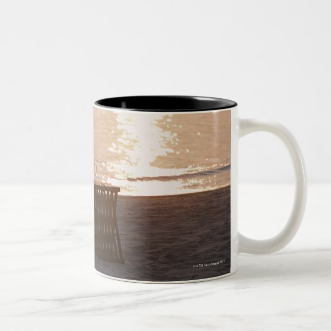 Sandy Beach of Sunset 2 Two-Tone Coffee Mug (Right)