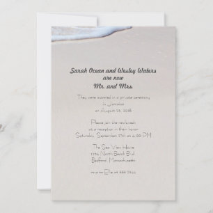 Sandy Beach Photo Wedding Reception Only Invite