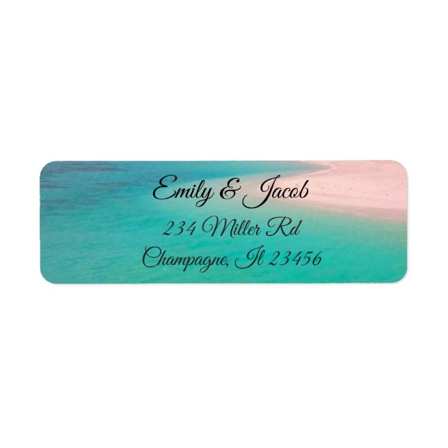 Sandy Beach Shore Return Address Labels (Front)