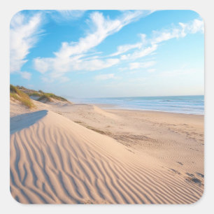 Sandy Beach Square Sticker