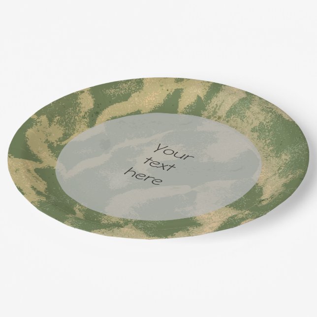 Sandy Beach Structure Photo any Text Paper Plate (Angled)