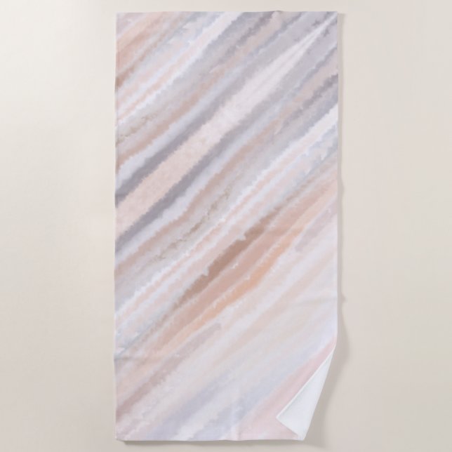 Sandy Beach Summer Tan Abstract Watercolor Beach Towel (Front)