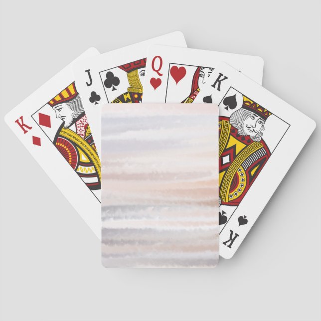 Sandy Beach Summer Tan Abstract Watercolor Playing Cards (Back)