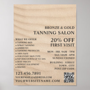 Sandy Beach, Tanning Salon Advertising Poster