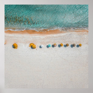 Sandy Beach Umbrella Poster