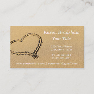 Sandy Beach w/ Heart Business Cards