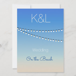 Sandy beach  watercolor invitation