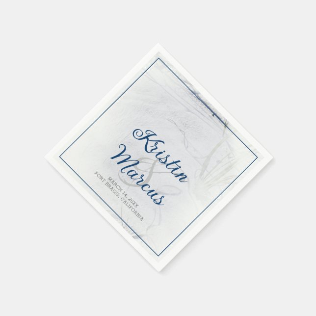 Sandy Beach Wedding Cocktails Napkin (Corner)