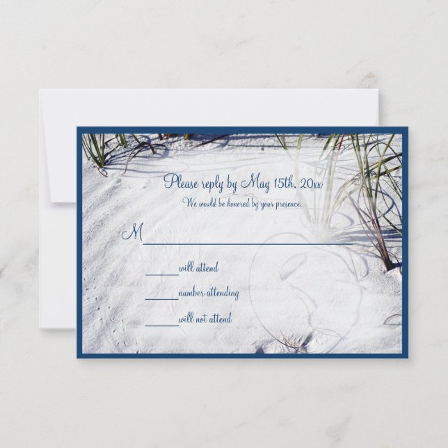 Sandy Beach Wedding RSVP (Front)