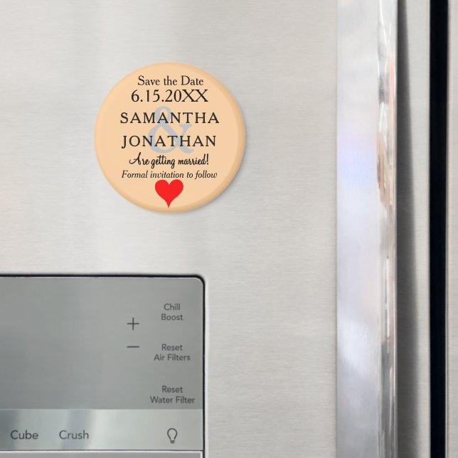Sandy Beach Wedding Save the Date Heart Magnet (In Situ (Fridge))