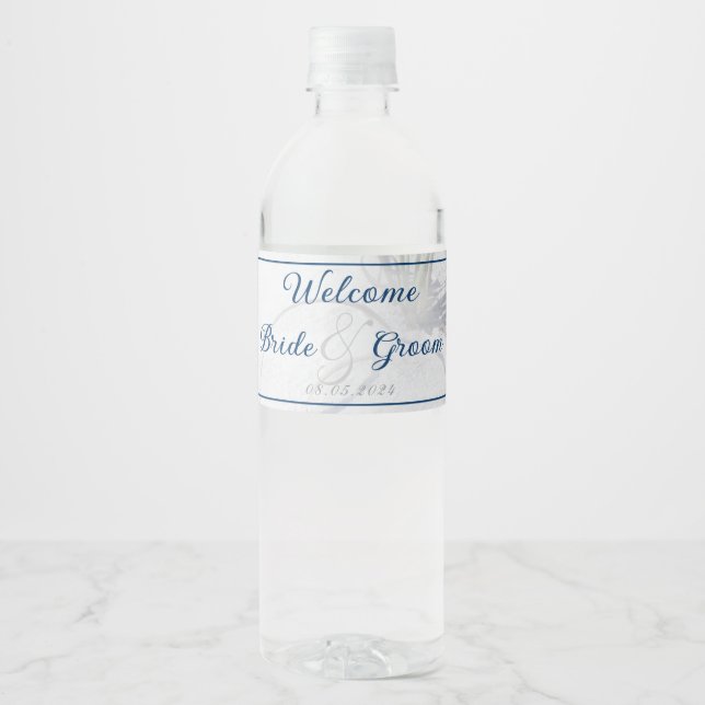 Sandy Beach Wedding Water Bottle Label (Front)