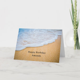 Sandy Beach with Foamy Surf Birthday Card