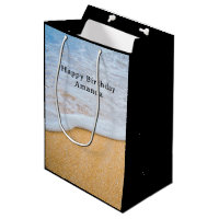 Sandy Beach with Foamy Surf Birthday