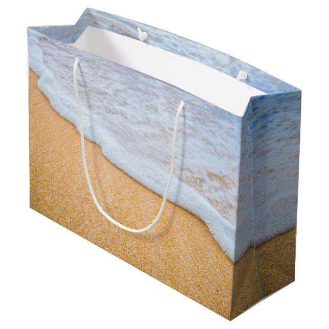 Sandy Beach with Foamy Surf Large Gift Bag (Back Angled)