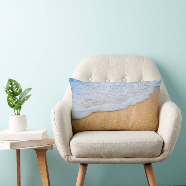 Sandy Beach with Foamy Surf Lumbar Cushion (Chair)