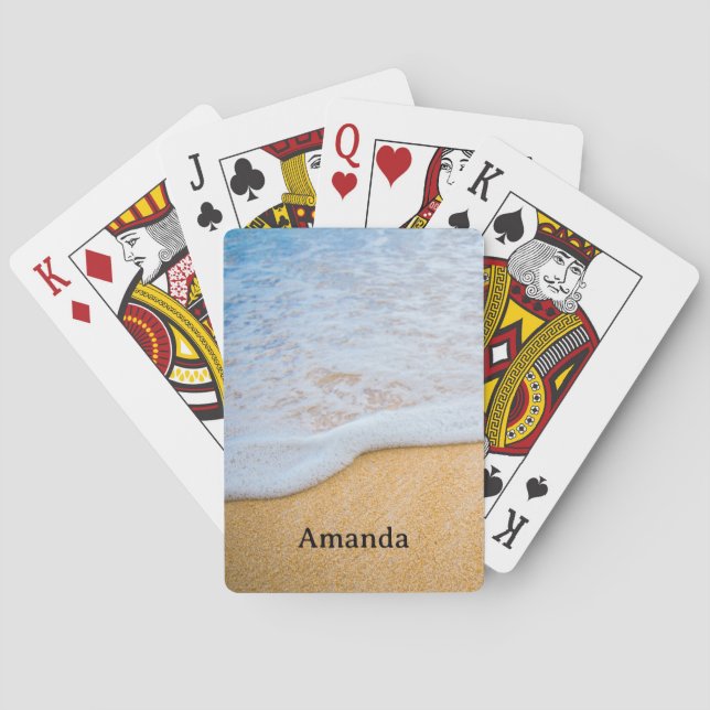 Sandy Beach with Foamy Surf Playing Cards (Back)