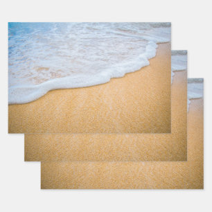 Sandy Beach with Foamy Surf Wrapping Paper Sheet