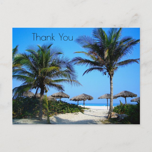 Sandy Beach With Palm Trees and An Ocean View Post Postcard (Front)