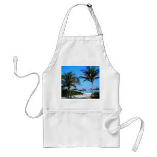 Sandy Beach With Palm Trees and An Ocean View Standard Apron