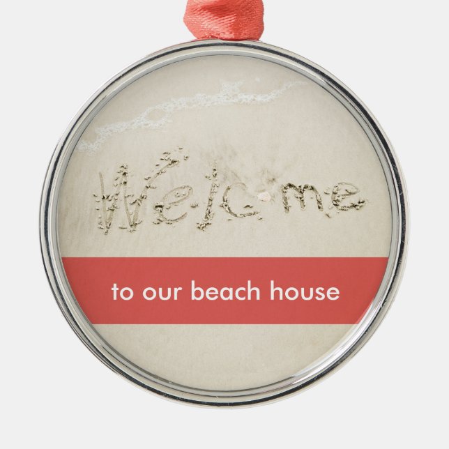 Sandy Beach Writing Christmas Ornaments (Front)