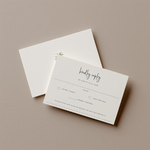 Sandy Beige Beach Wedding Allergy Note RSVP Card