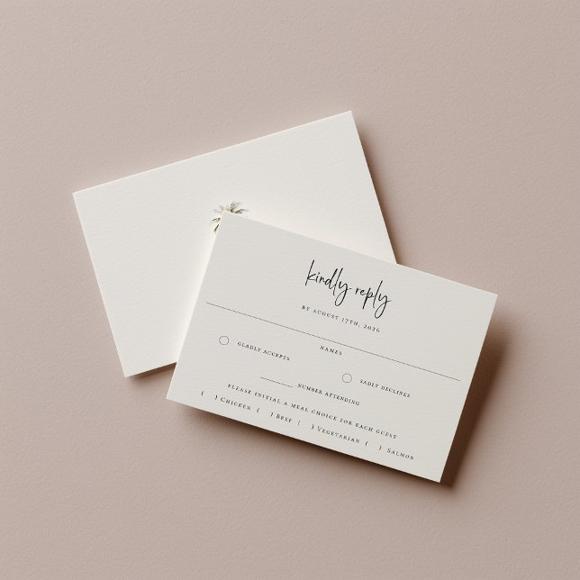 Sandy Beige Beach Wedding Meal Choice RSVP Card (Creator Uploaded)