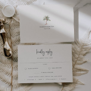 Sandy Beige Beach Wedding Meal Choice RSVP Card