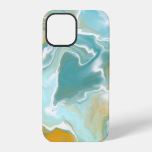 Sandy Brown Ocean Blue Marble Fluid Art iPhone 12 Pro Case