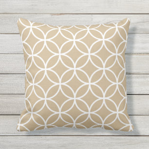Sandy Brown Outdoor Pillows - Circle Trellis