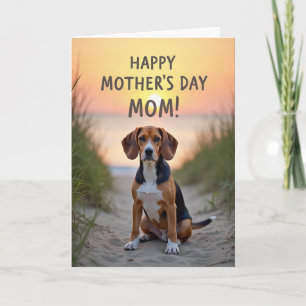 Sandy Canine Sunset Scene Card