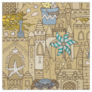 sandy castles fabric