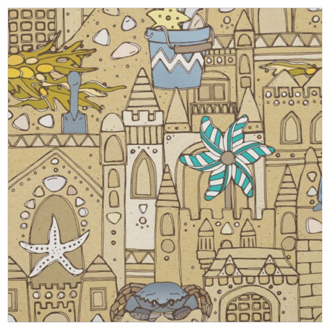 sandy castles fabric (Swatch)