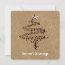 Sandy Christmas Tree - Flat Holiday Card