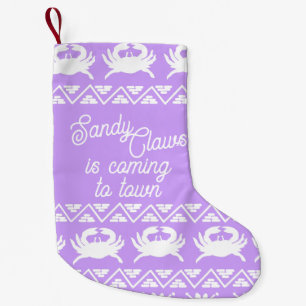 Sandy Claws Nautical Crab Small Christmas Stocking