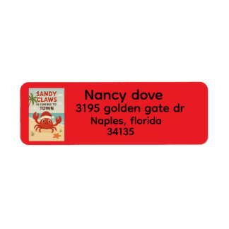 Sandy claws return address label