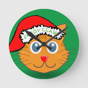 Sandy Claws Round Clock