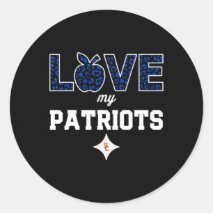 Sandy Creek Patriots Logo Love My Team Hs Classic Round Sticker