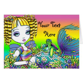 "Sandy" Cute Rainbow Fairy Mermaid Art Card