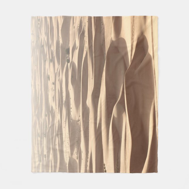 Sandy Desert Road Dunes Fleece Blanket (Front)