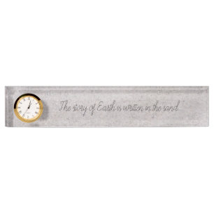 Sandy Desk Nameplate Clock