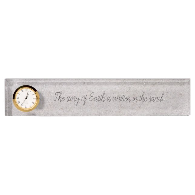 Sandy Desk Nameplate Clock (Front)