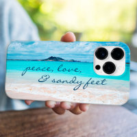 “Sandy Feet” Quote Blue Ocean & Sandy Beach Photo